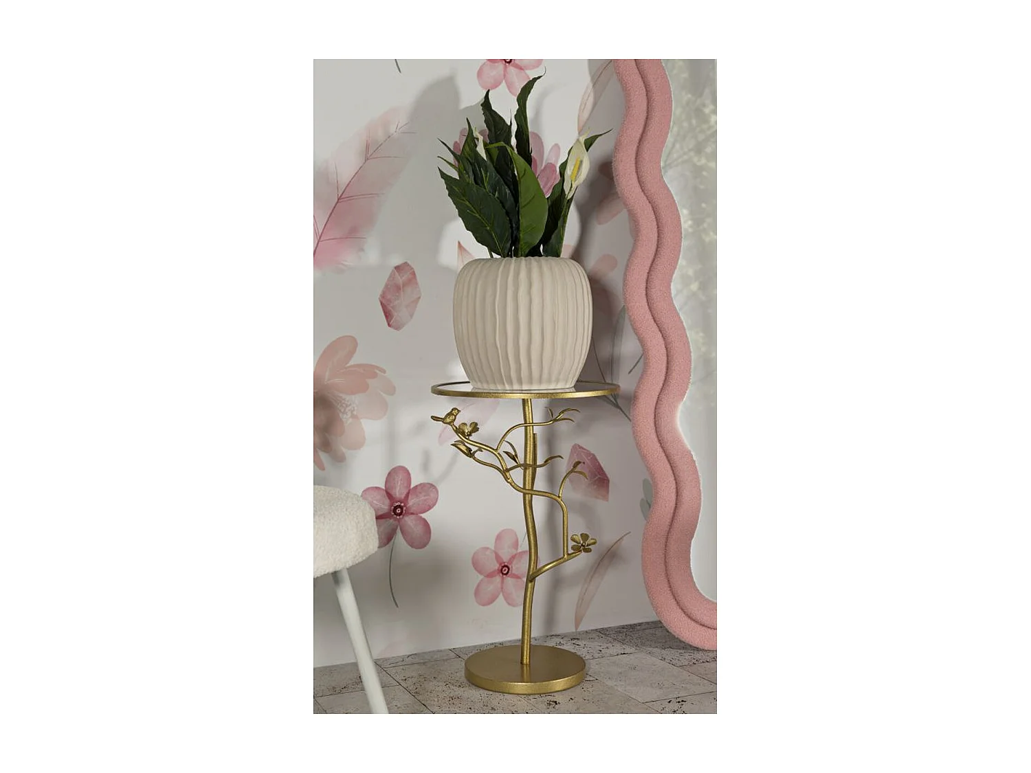 Tavolino VKH804, Oro, 38x38x60 cm, Kendra Home