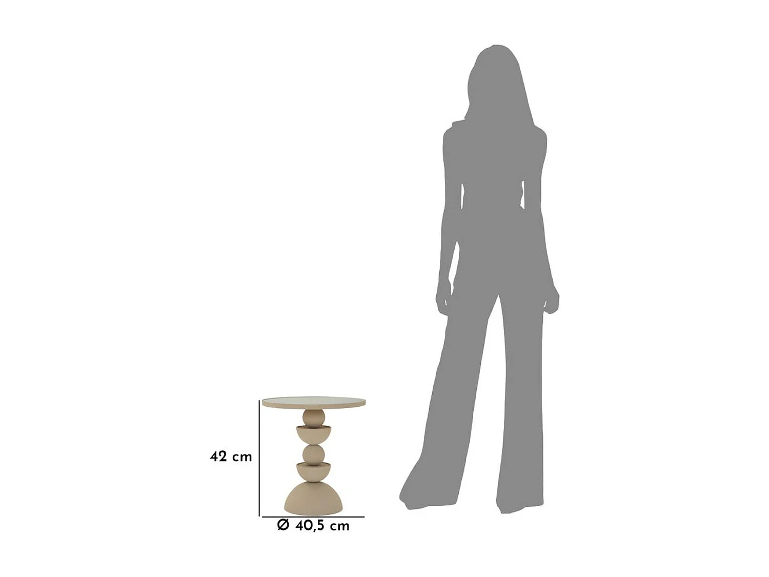 Koffietafel VKH799, Beige, 40,5x40,5x42 cm, Kendra Home