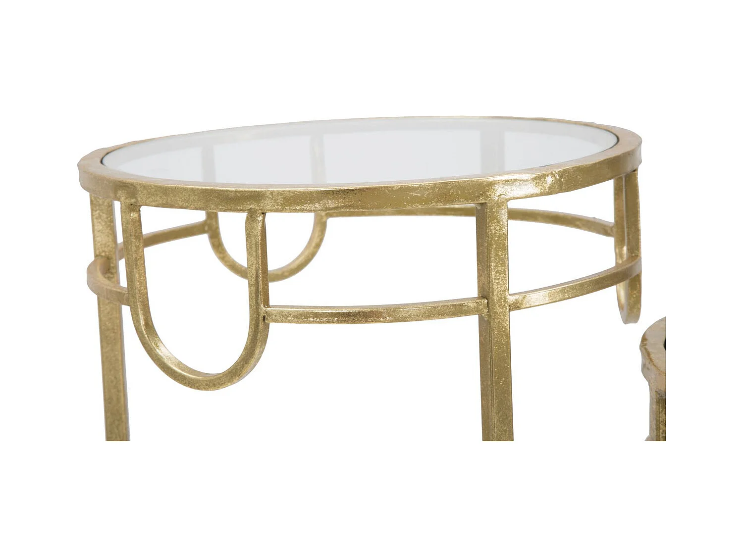 Set Bijzettafels VKH428, Goud, 33x33x70 cm, Kendra Home