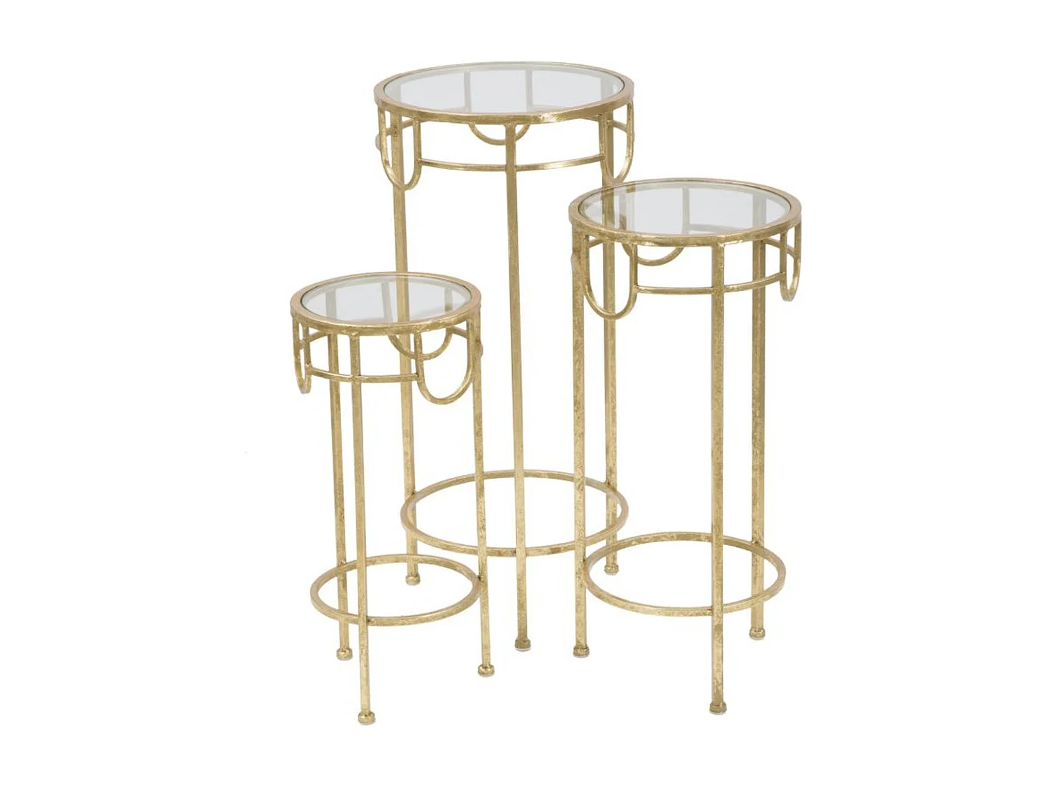 Set Bijzettafels VKH428, Goud, 33x33x70 cm, Kendra Home