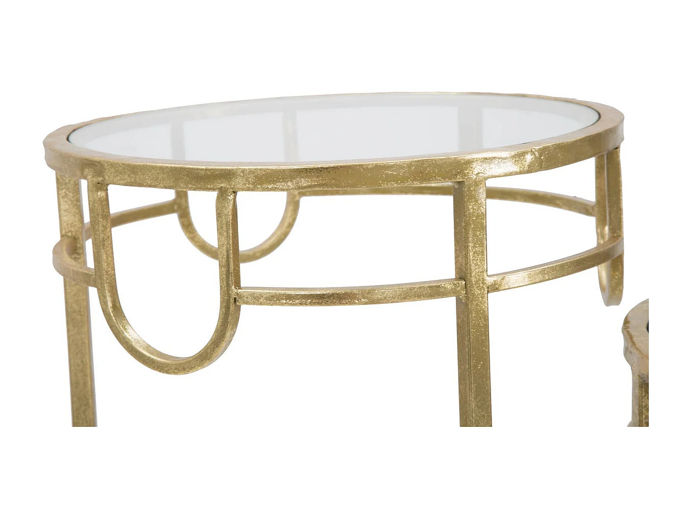 Set Bijzettafels VKH428, Goud, 33x33x70 cm, Kendra Home