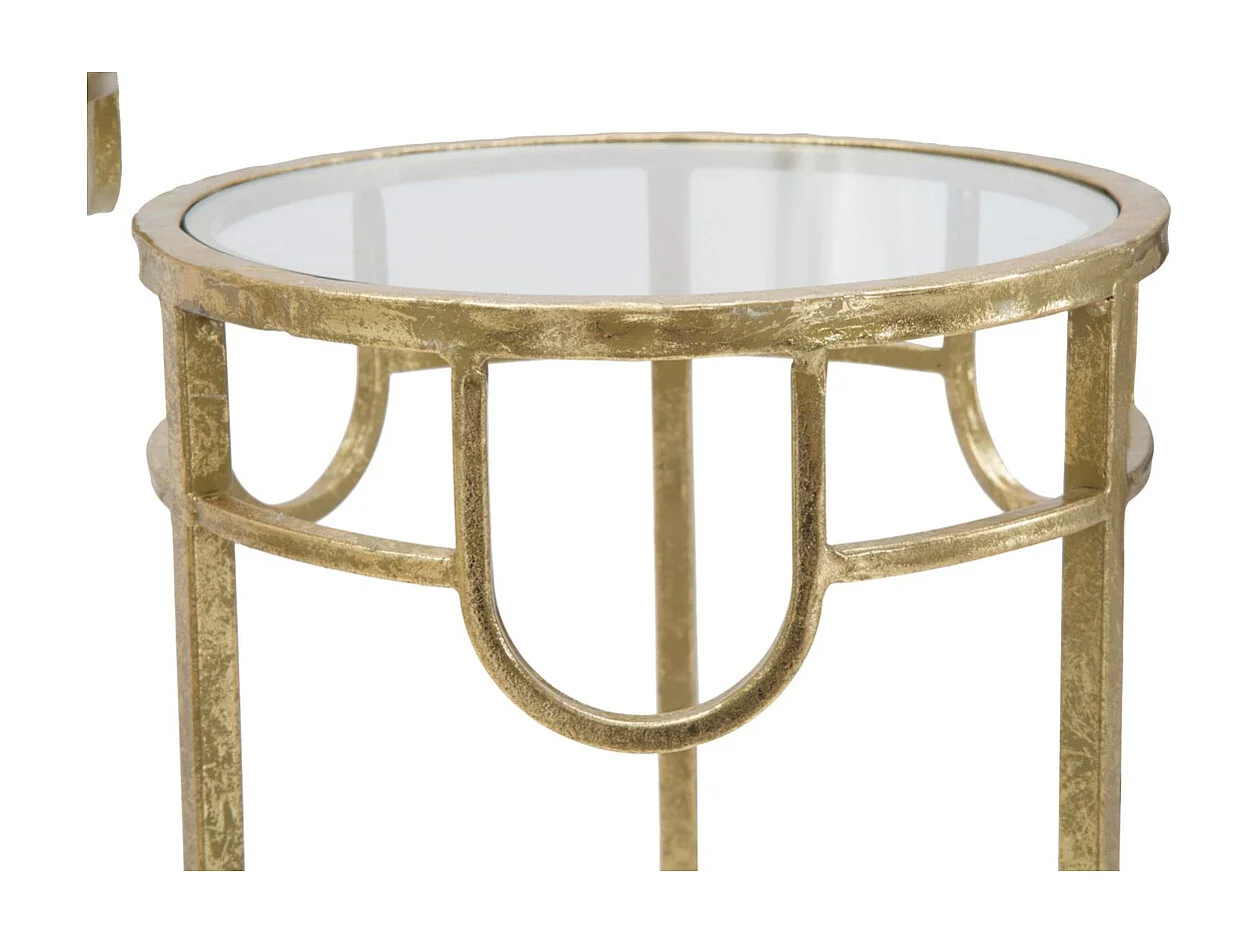 Set Bijzettafels VKH428, Goud, 33x33x70 cm, Kendra Home