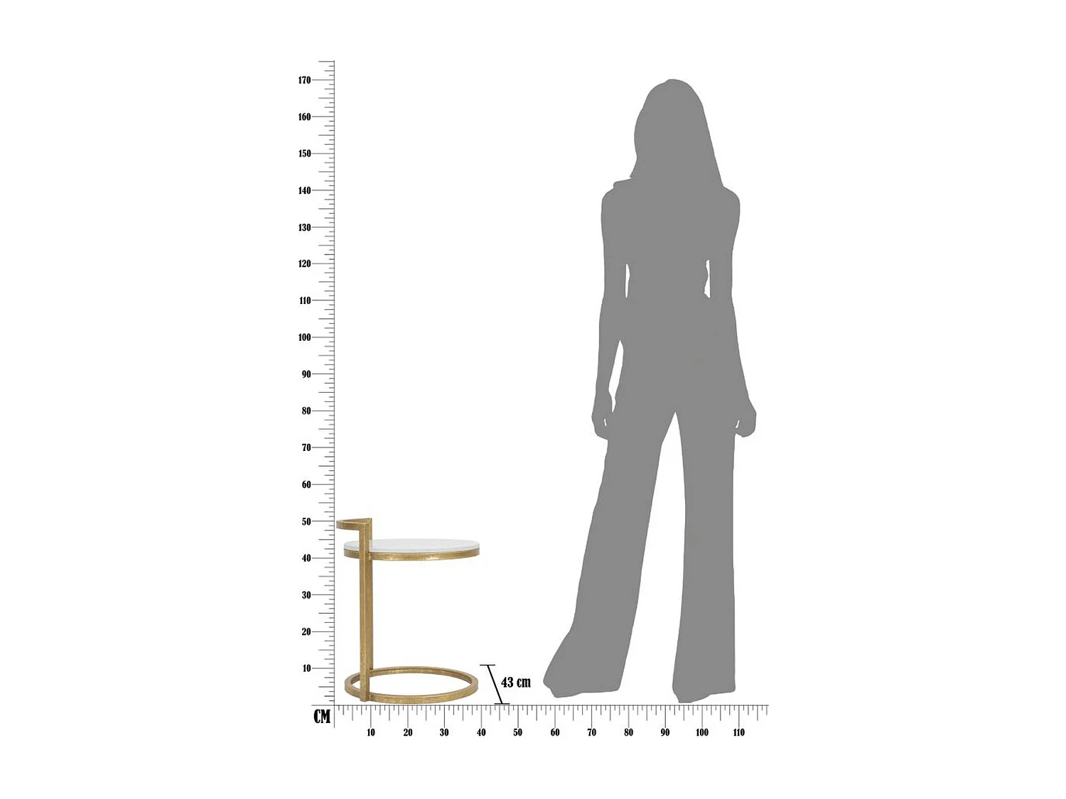 Koffietafel VKH531, Wit, 40,5x40,5x50,5 cm, Kendra Home