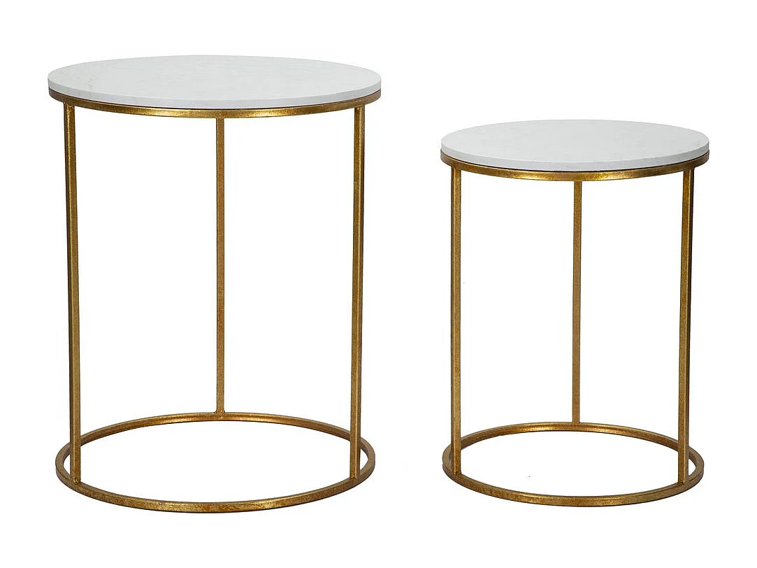 Set di Tavolini VKH534, Oro, 52x52x63 cm, Kendra Home
