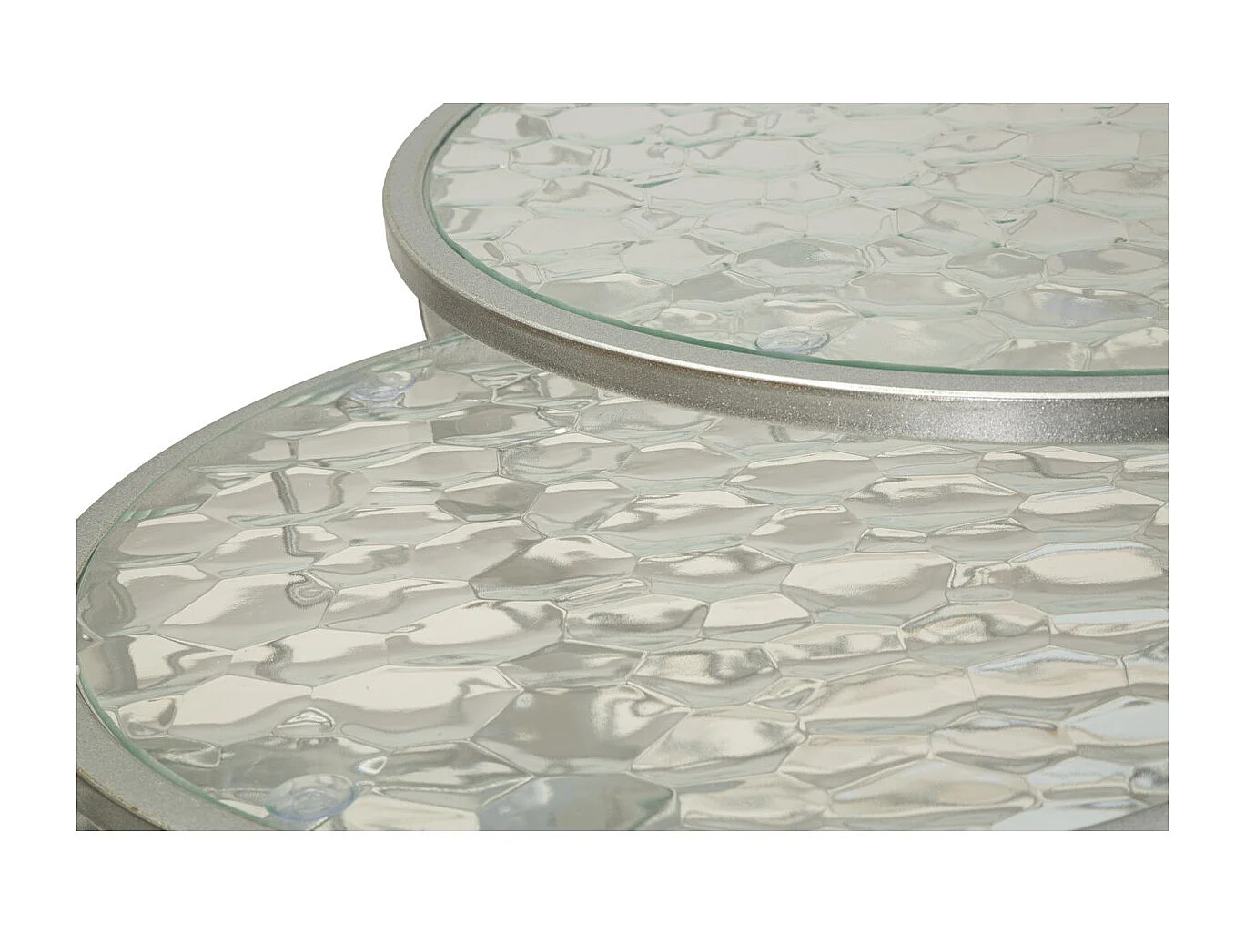 Set Bijzettafels VKH571, Zilver, 70x70x45 cm, Kendra Home