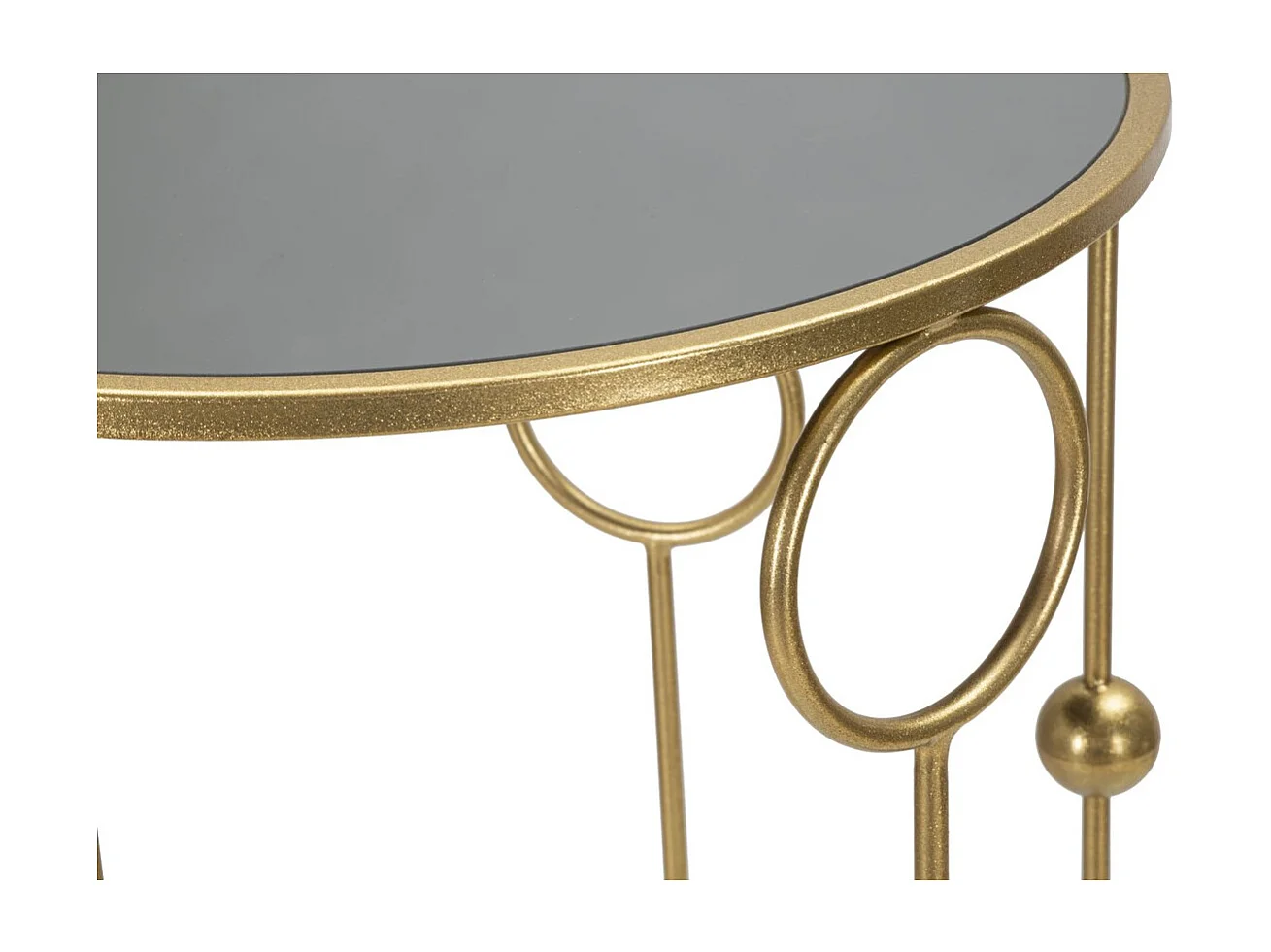 Conjunto de Mesitas Auxiliares Círculos 35, Oro, 50x50x100 cm, Kendra Home