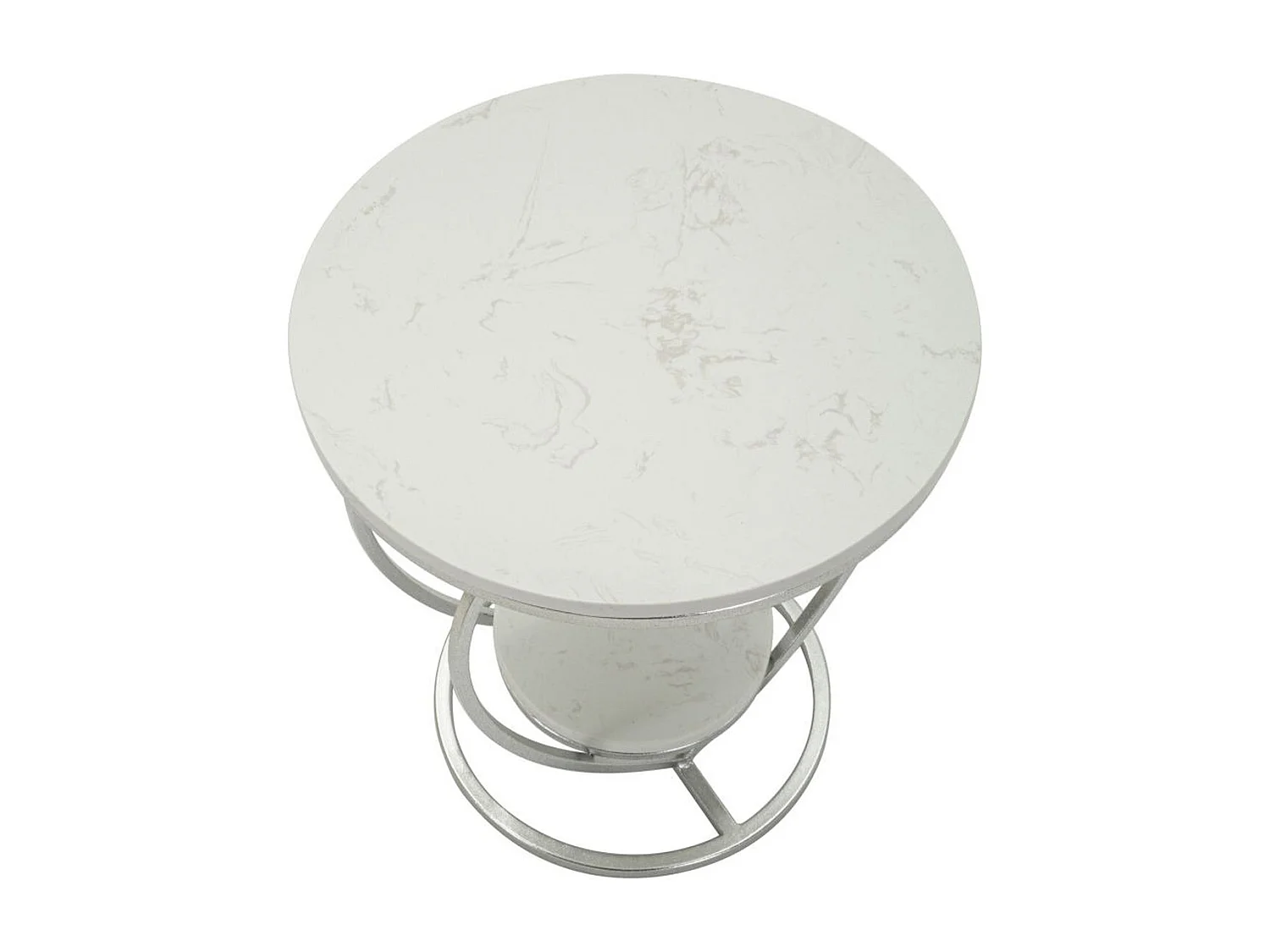 Kaffeetisch Herz 1, Silber, 40x40x45,5 cm, Kendra Home