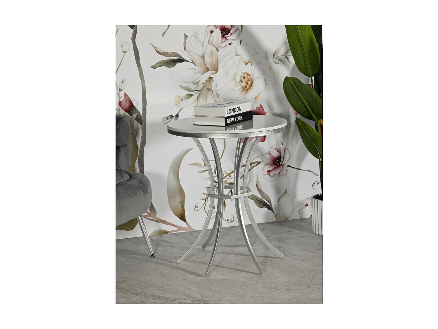 Koffietafel VKH807, Zilver, 56x56x68 cm, Kendra Home