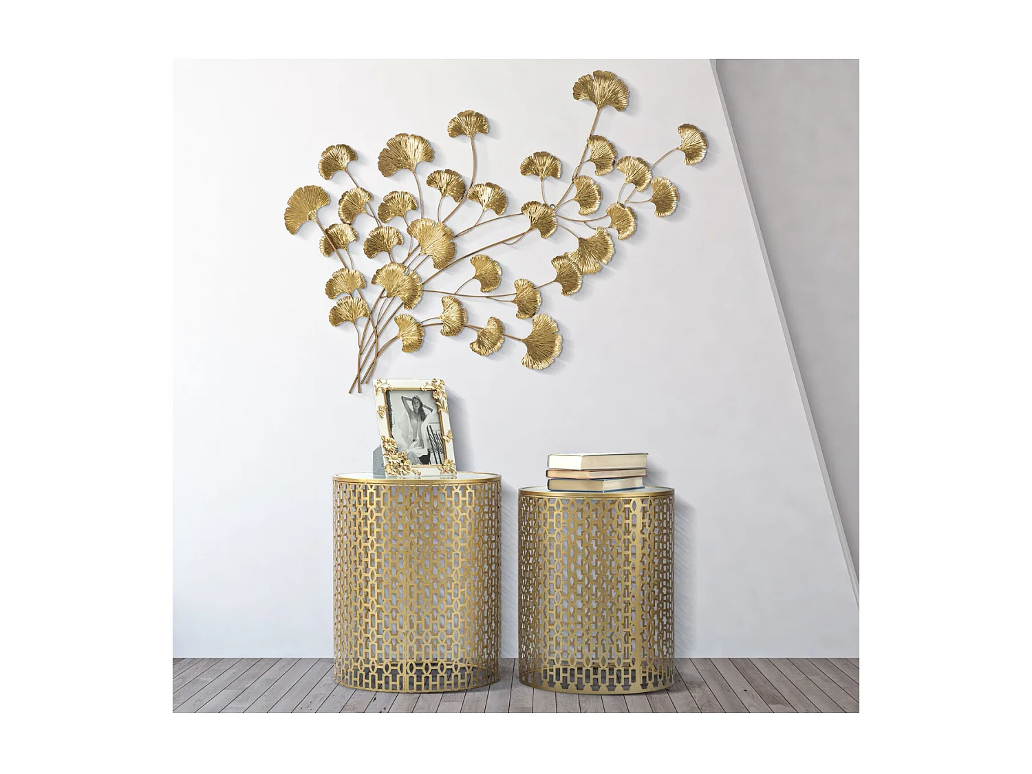 Tavolino VKH540, Oro, 41x41x50 cm, Kendra Home