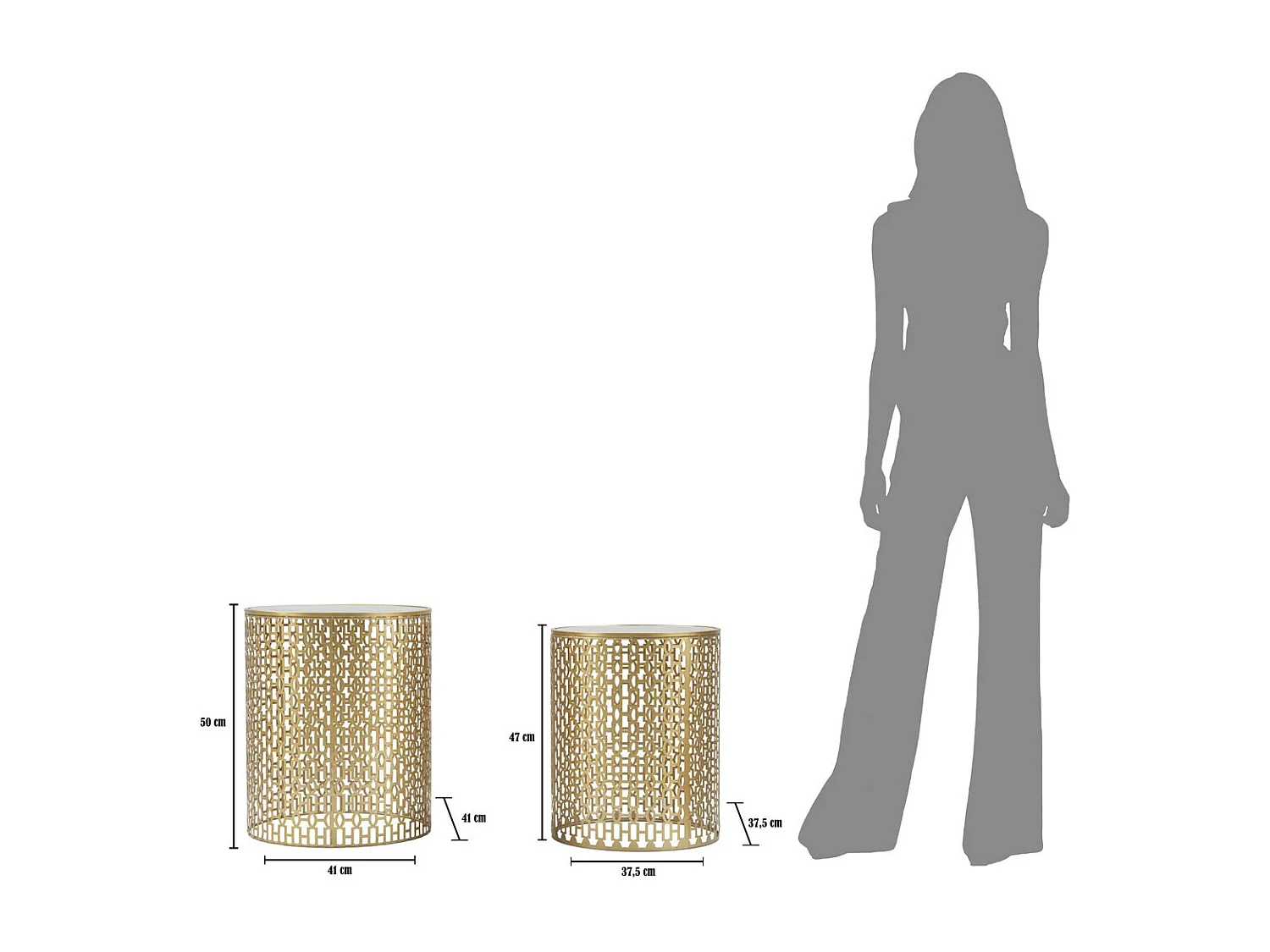 Tavolino VKH540, Oro, 41x41x50 cm, Kendra Home