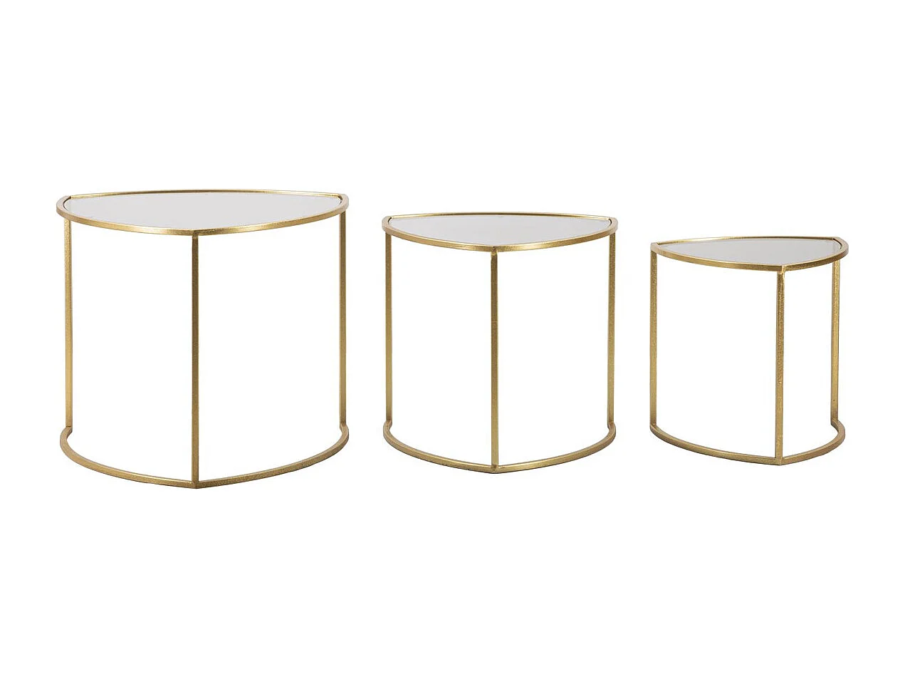 Conjunto de Mesitas Auxiliares VKH553, Oro, 60x60x50 cm, Kendra Home