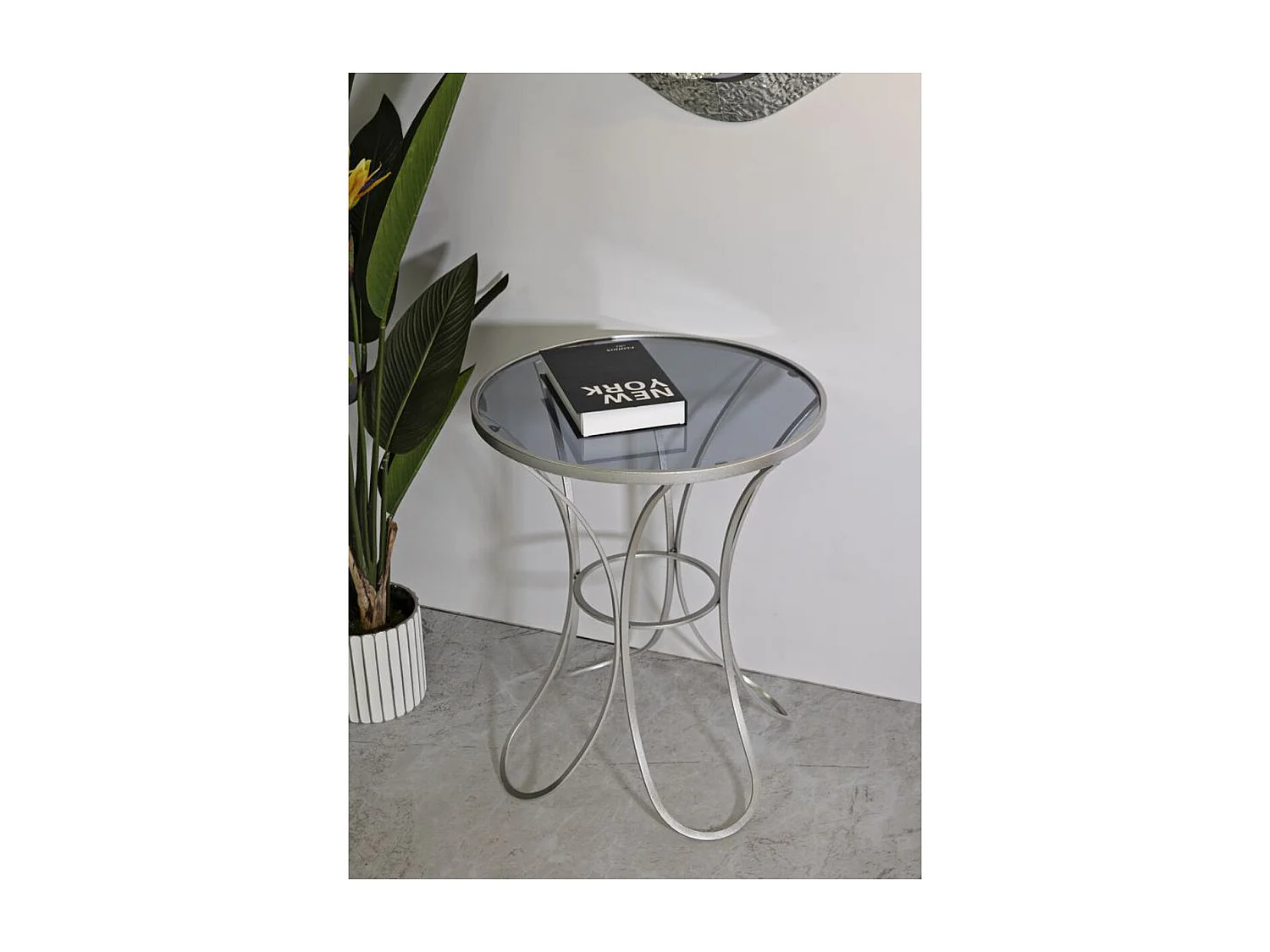 Tavolino VKH564, Argento, 56x56x68 cm, Kendra Home