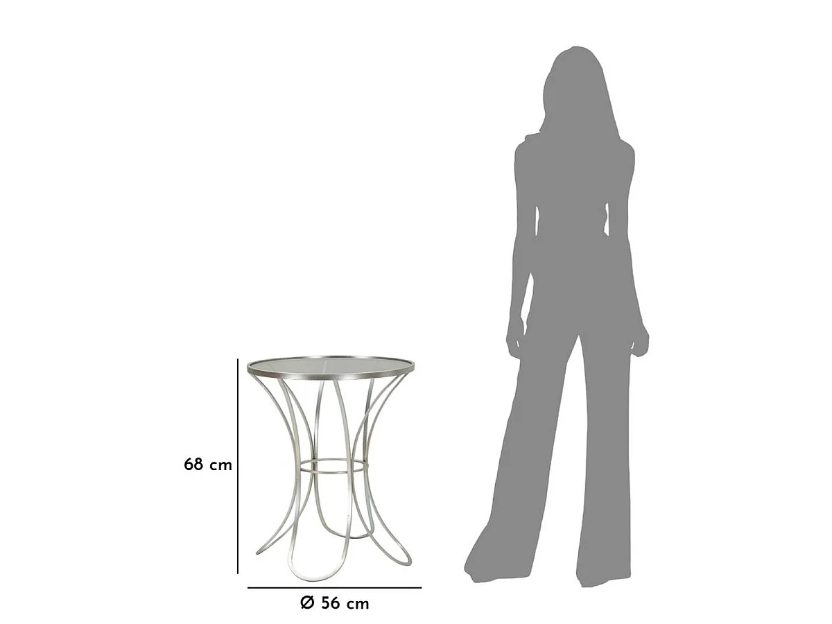 Kaffeetisch VKH564, Silber, 56x56x68 cm, Kendra Home