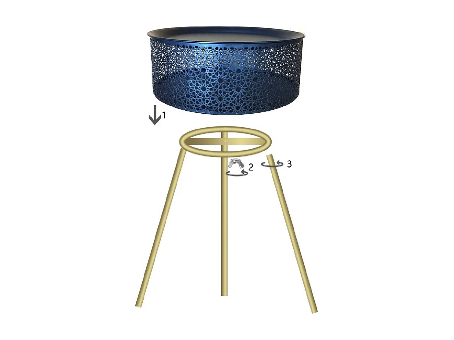 Koffietafel VKH523, Zwart, 35x35x50 cm, Kendra Home