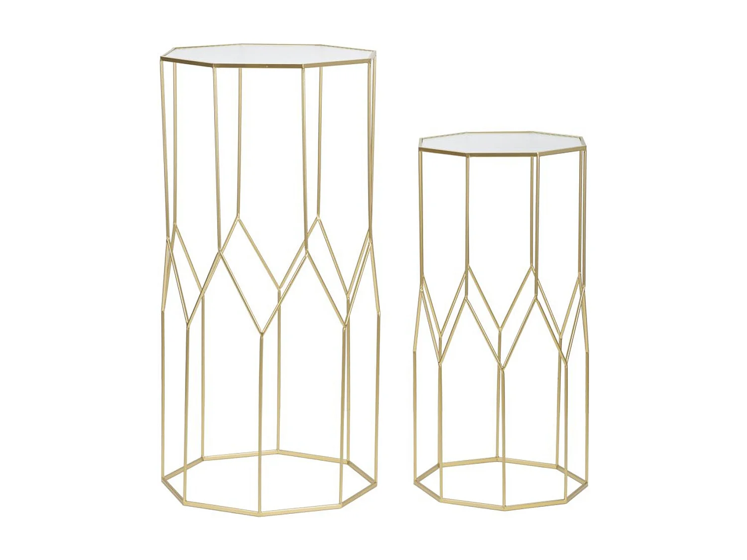 Beistelltisch-Set VKH598, Gold, 50x46x100 cm, Kendra Home