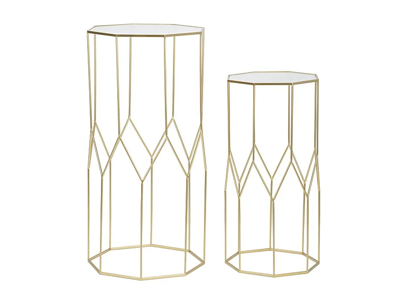 Beistelltisch-Set VKH598, Gold, 50x46x100 cm, Kendra Home