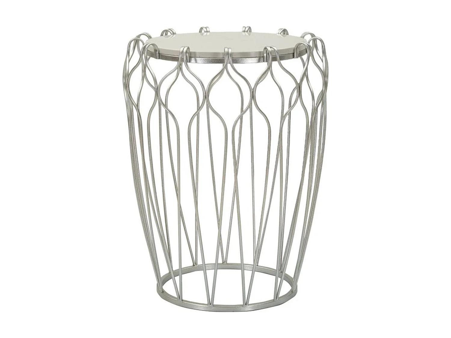 Koffietafel VKH530, Zilver, 47,5x47,5x61,5 cm, Kendra Home