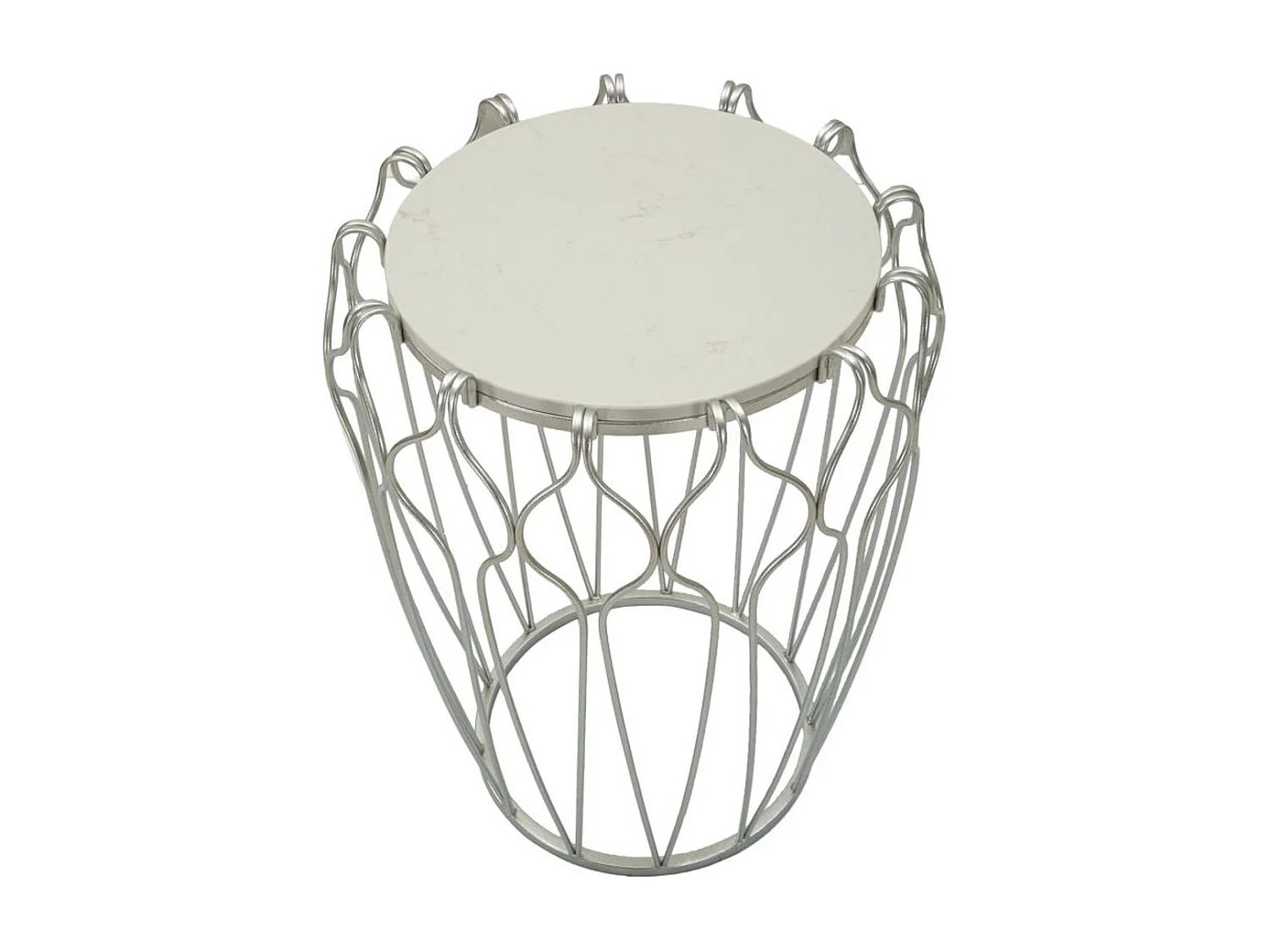 Koffietafel VKH530, Zilver, 47,5x47,5x61,5 cm, Kendra Home