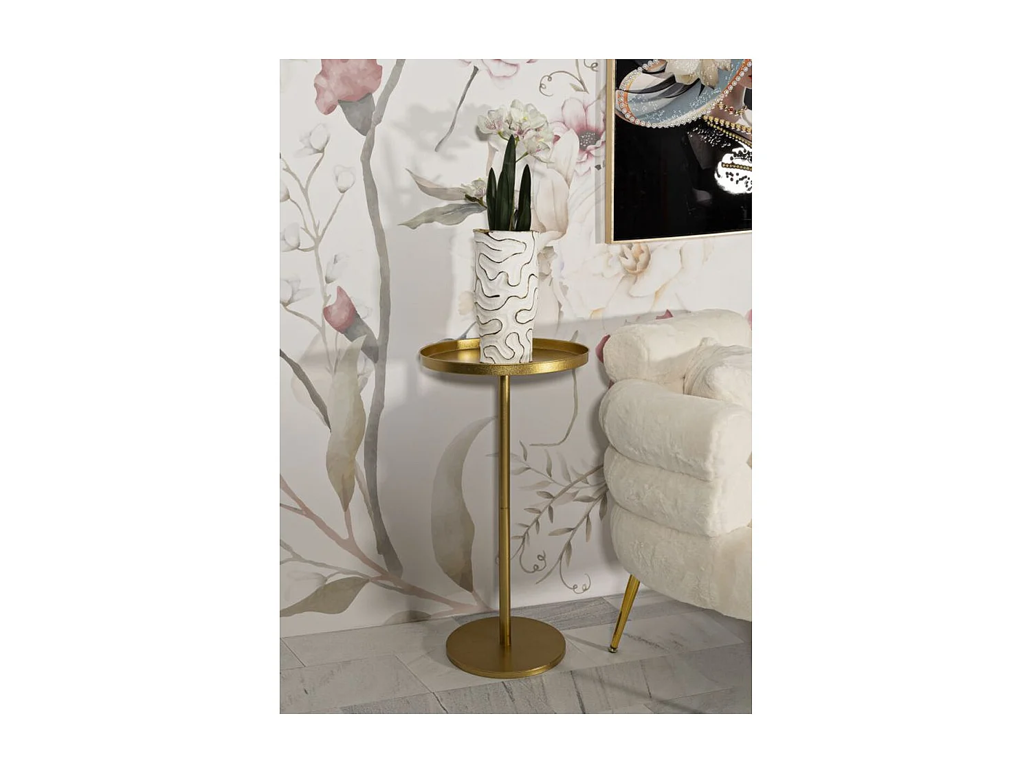 Mesa de Centro VKH578, Oro, 51x51x100 cm, Kendra Home