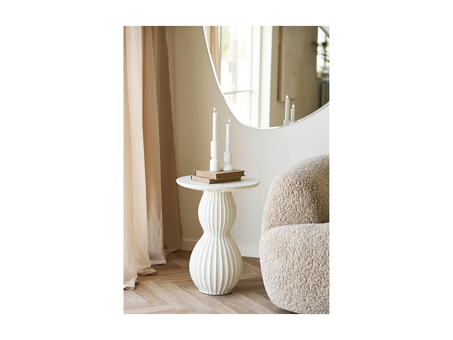 Kaffeetisch Newtown, Weiß, 40x40x55 cm, Kendra Home