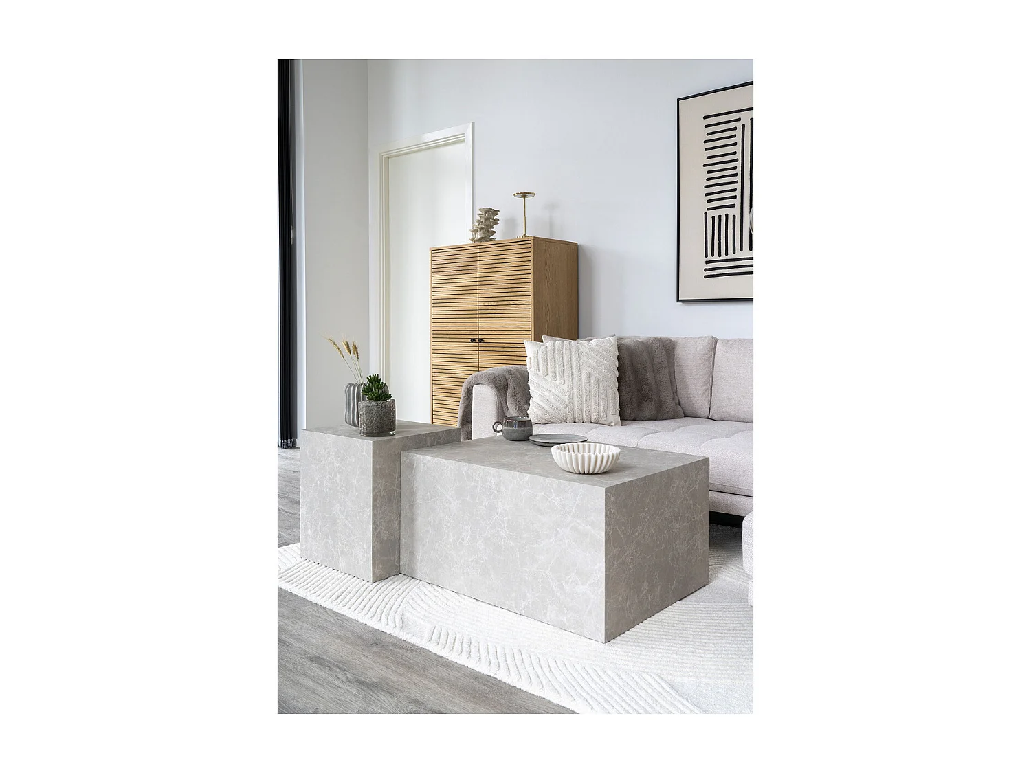 Mesa de Centro Prague, Cinzento, 40x40x45 cm, Kendra Home