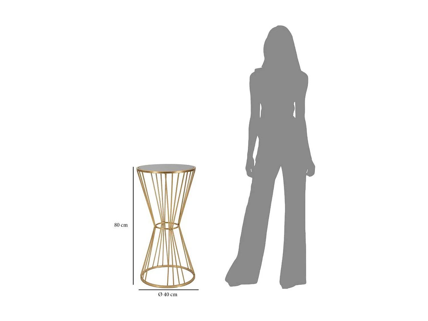 Tavolino VKH590, Oro, 40x40x80 cm, Kendra Home