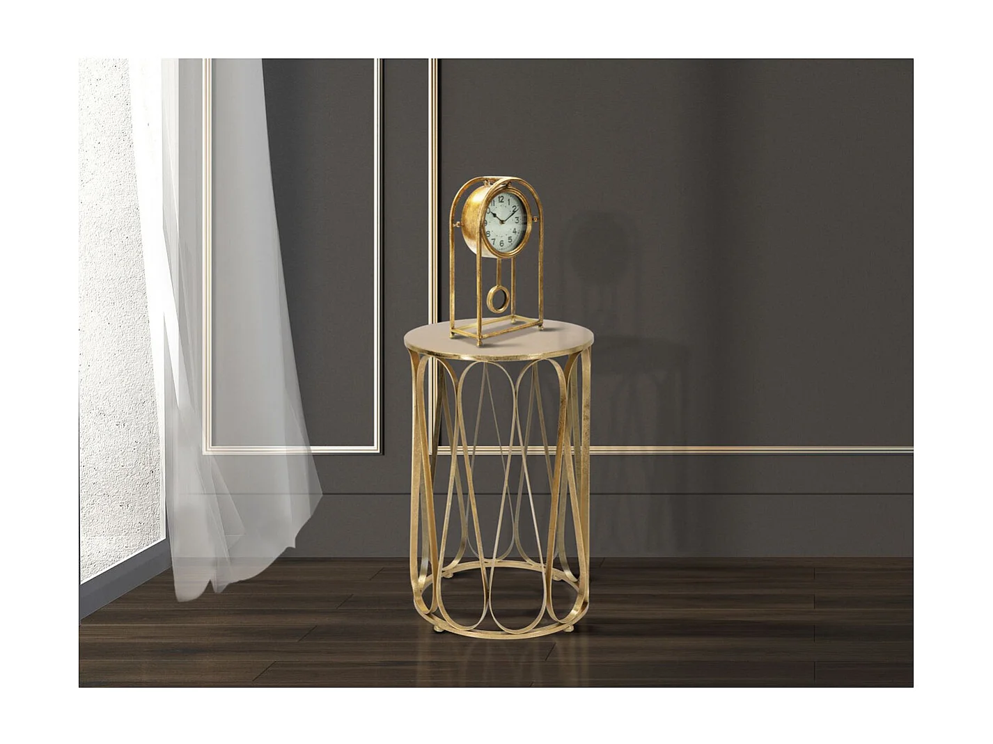 Koffietafel VKH520, Goud, 37x37x58 cm, Kendra Home