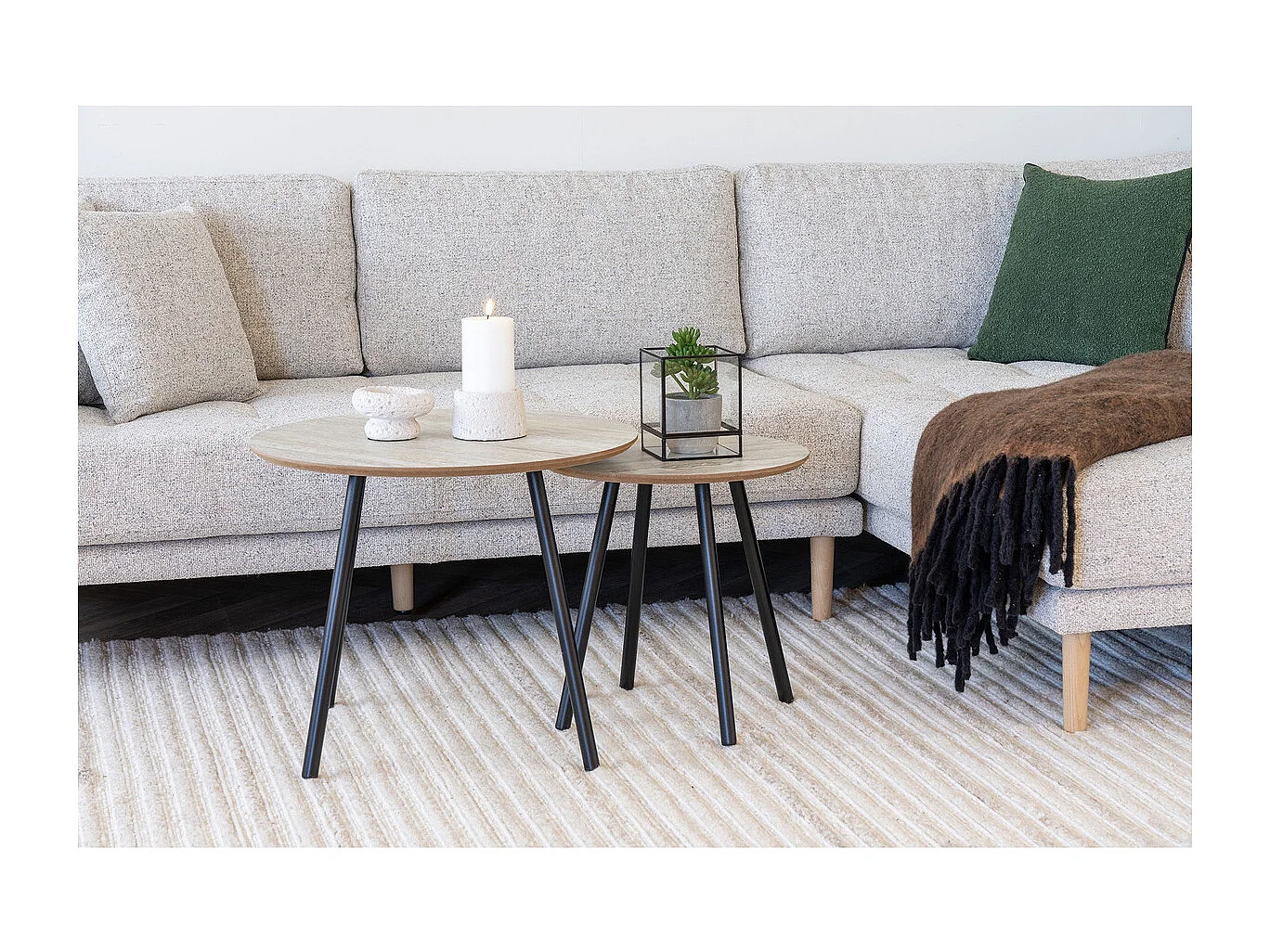 Mesa de Centro Aalst, Beige, 55x55x45 cm, Kendra Home