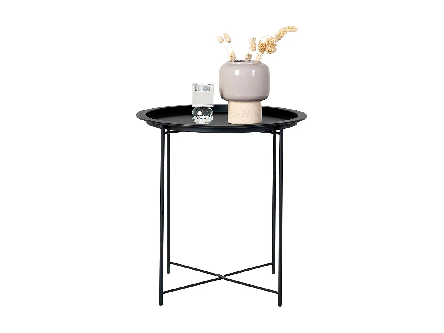 Koffietafel Bastia, Zwart, 47x47x50 cm, Kendra Home