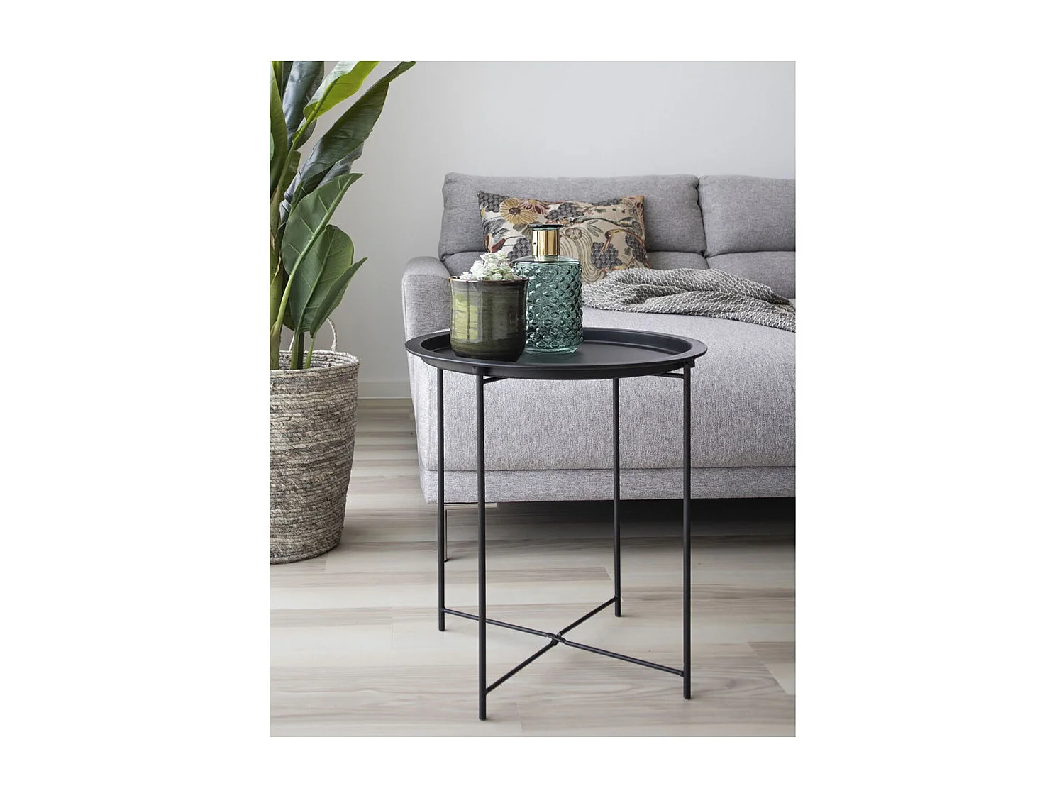 Koffietafel Bastia, Zwart, 47x47x50 cm, Kendra Home