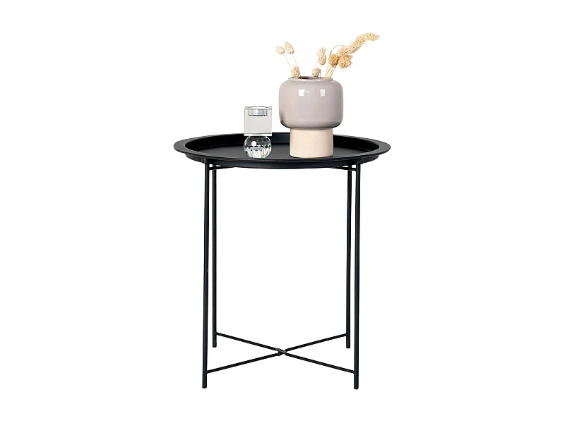 Koffietafel Bastia, Zwart, 47x47x50 cm, Kendra Home