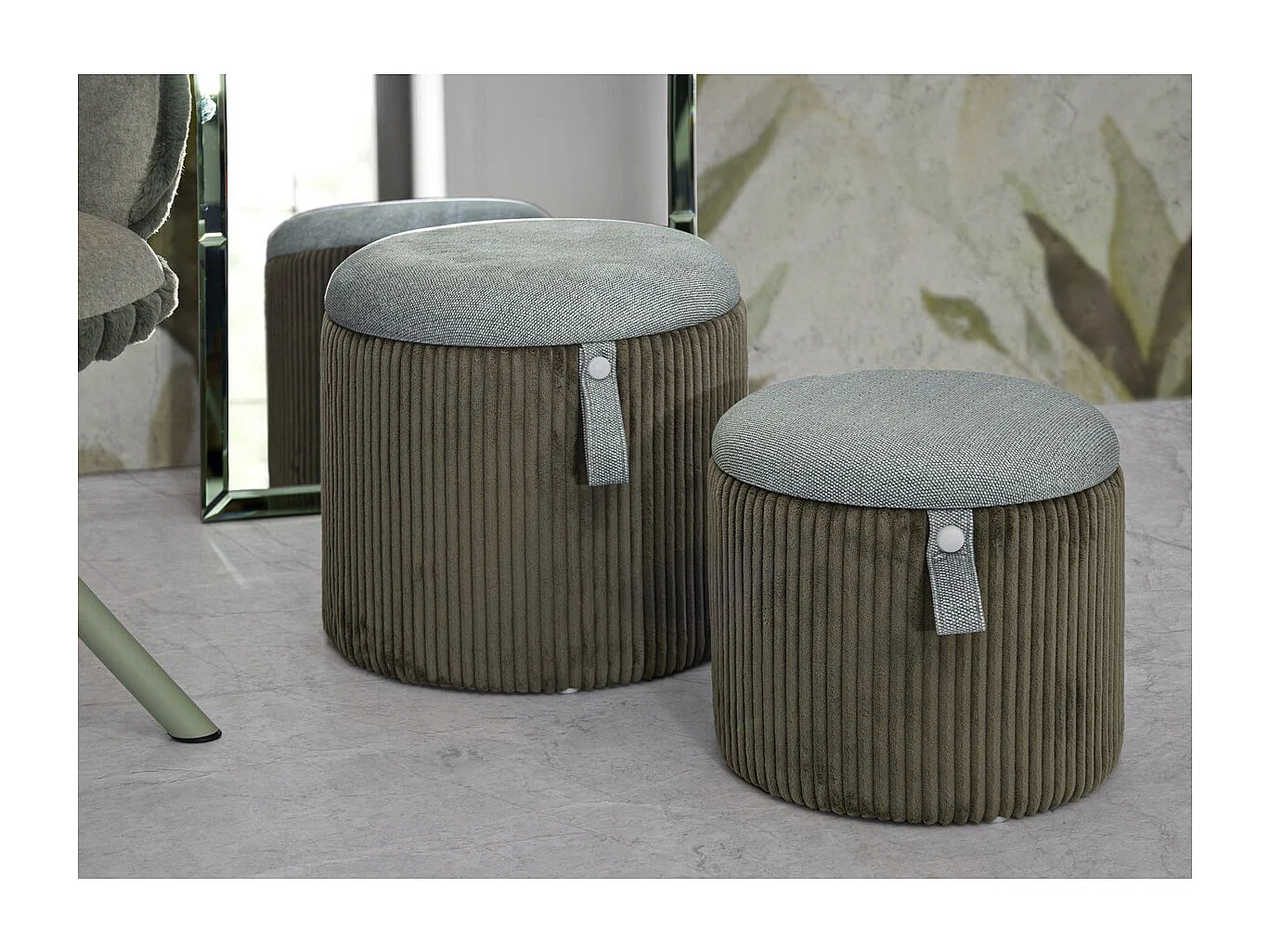 Pouf VKH719, Vert, 38x38x38 cm, Kendra Home