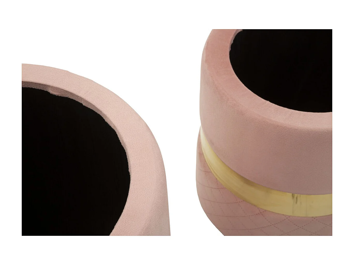 Lot de 2 Poufs VKH869, Rose, 37x37x42 cm, Kendra Home