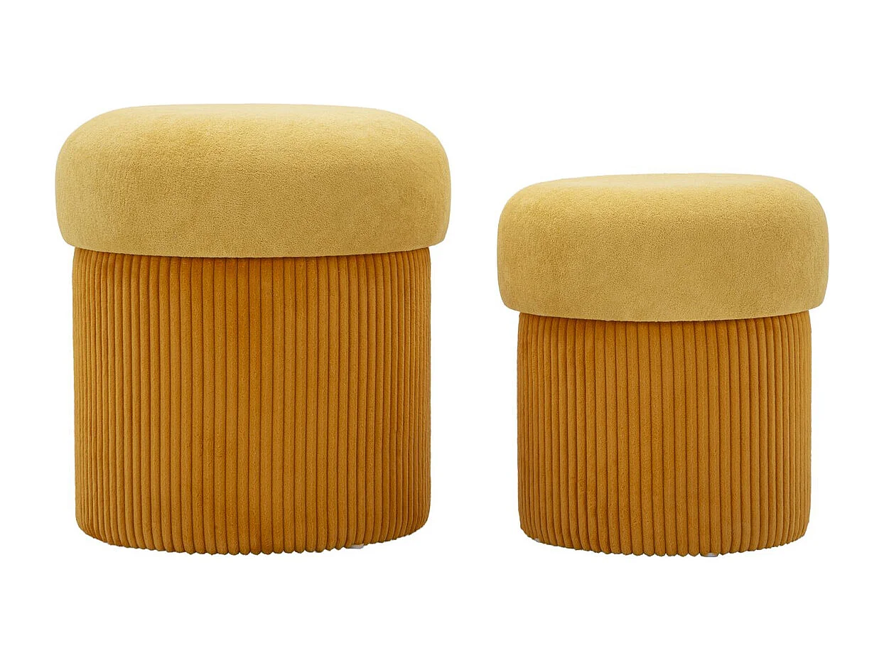 Pouf VKH722, Jaune, 44x42x42 cm, Kendra Home