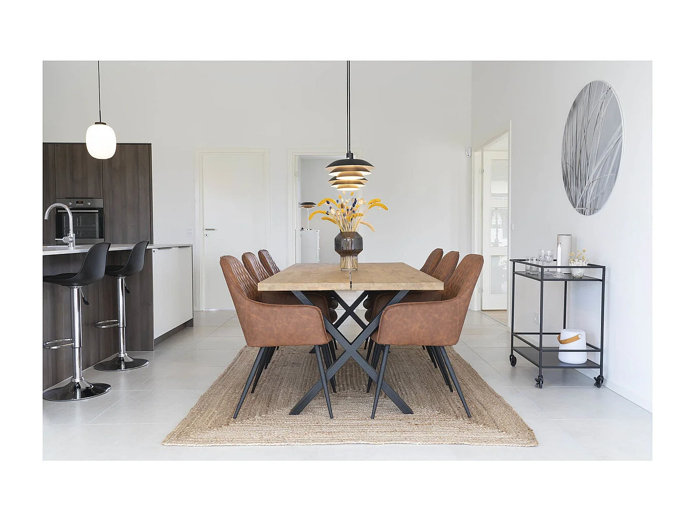 Set van 2 Stoelen Harbo 3, Bruin, 65x57x87 cm, Kendra Home