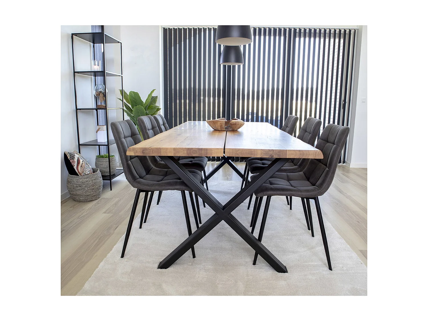 Conjunto de 2 Cadeiras Middelfart, Cinzento, 55x44x86 cm, Kendra Home