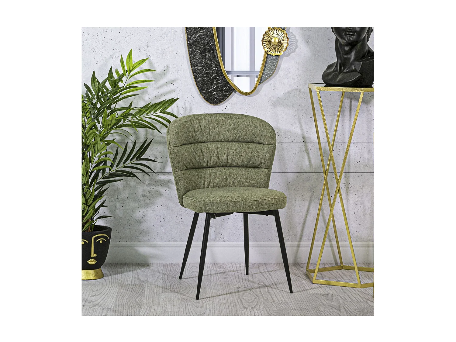 Set van 2 Stoelen VKH379, Groen, 58x60,5x85 cm, Kendra Home