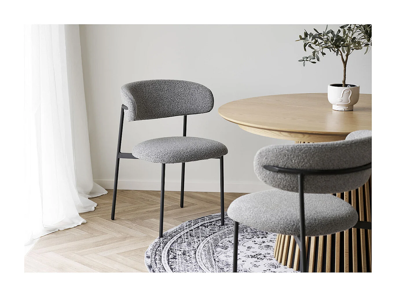 Conjunto de 2 Cadeiras Mira, Cinzento, 59x55x79,5 cm, Kendra Home