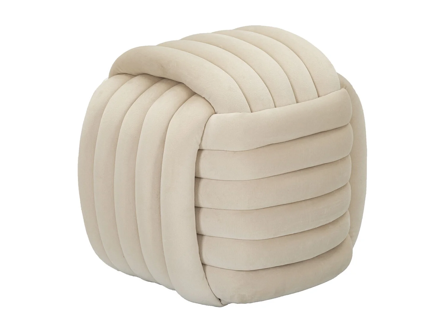 Pouf Coude 3, Beige, 45x45x45 cm, Kendra Home