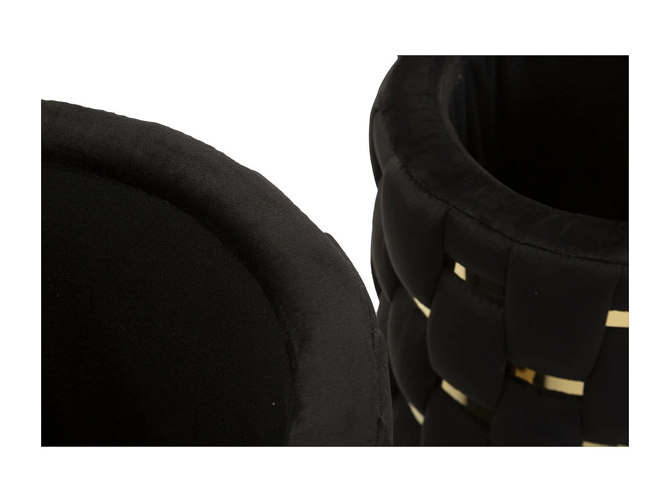 Lot de 2 Poufs VKH872, Noir, 37x37x42 cm, Kendra Home