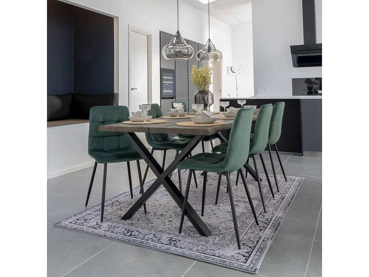 Set van 2 Stoelen Middelfart, Groen, 55x44x86 cm, Kendra Home