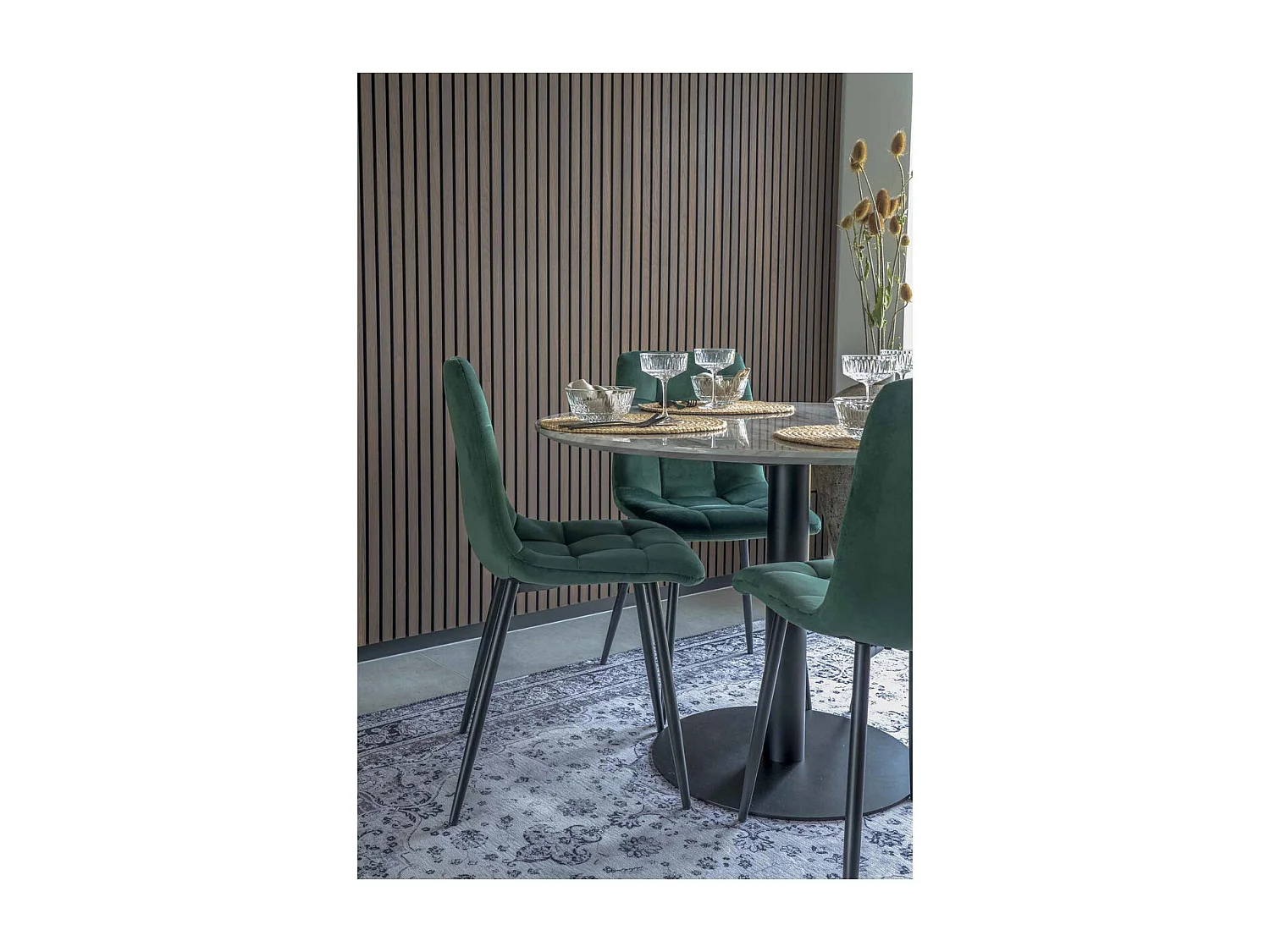 Set mit 2 Stühle Middelfart, Grün, 55x44x86 cm, Kendra Home