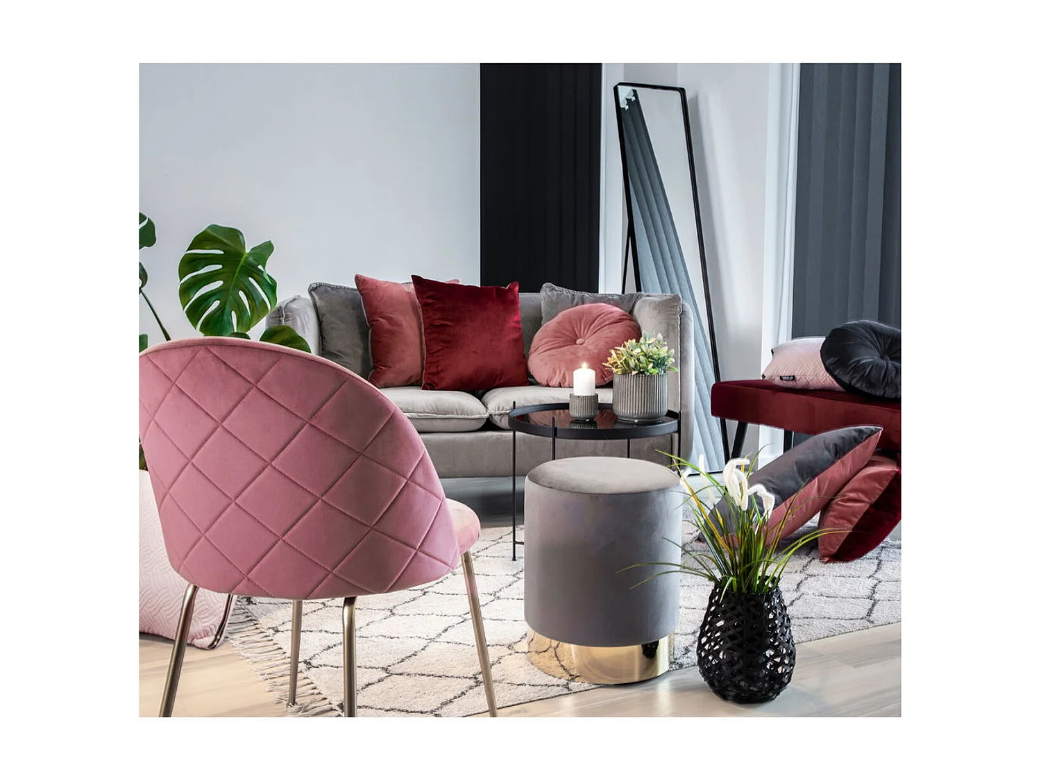 Lot de 2 Chaises Geneve, Rose, 56x51x76 cm, Kendra Home