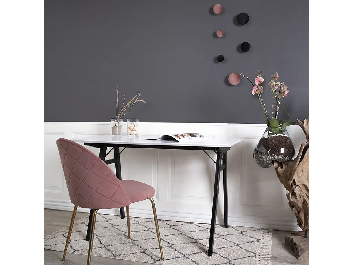 Lot de 2 Chaises Geneve, Rose, 56x51x76 cm, Kendra Home