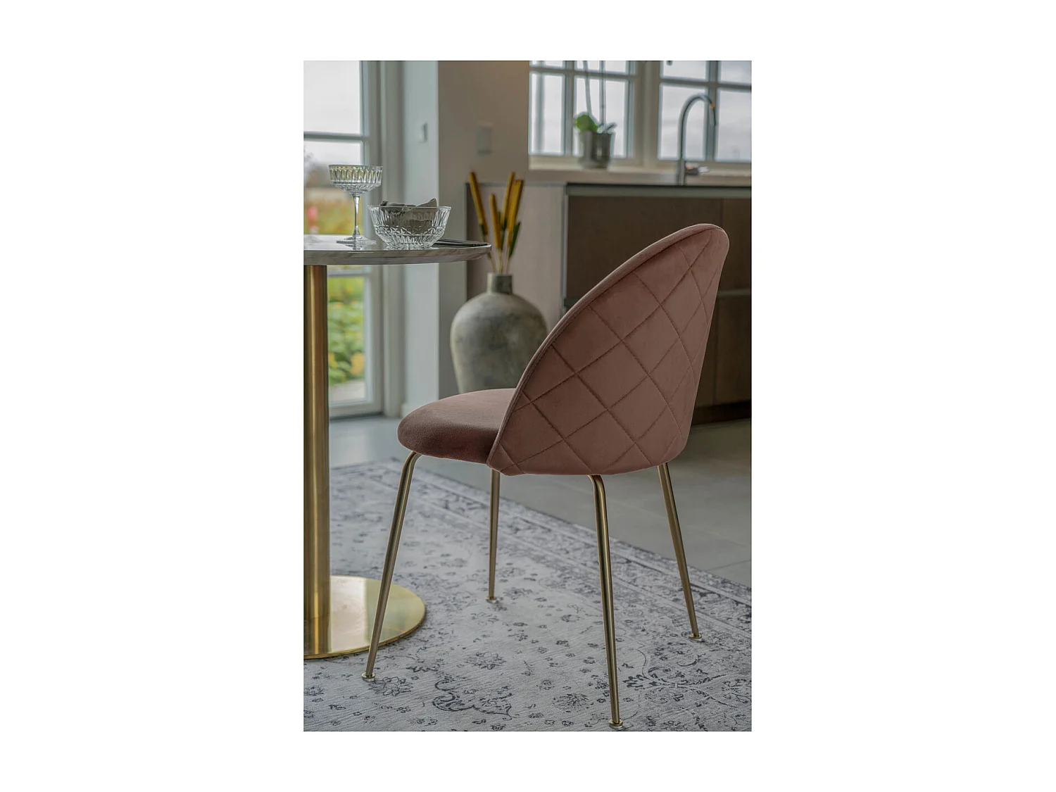 Lot de 2 Chaises Geneve, Rose, 56x51x76 cm, Kendra Home