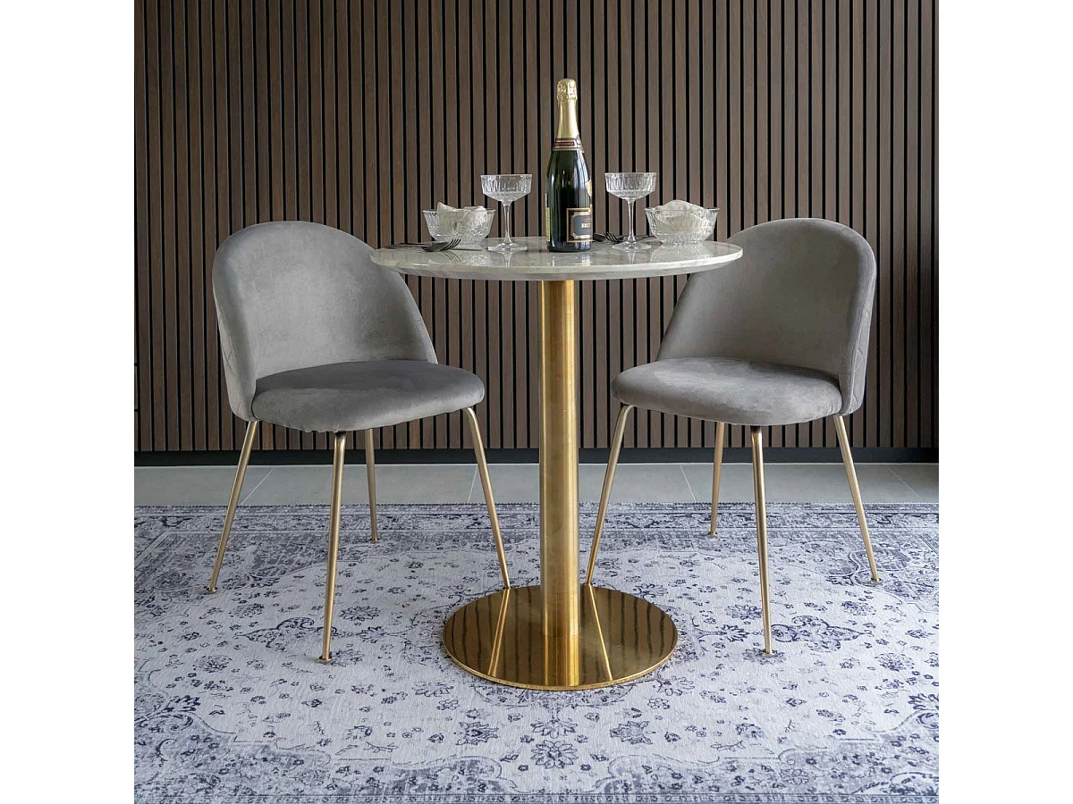 Conjunto de 2 Cadeiras Geneve, Cinzento, 56x51x76 cm, Kendra Home