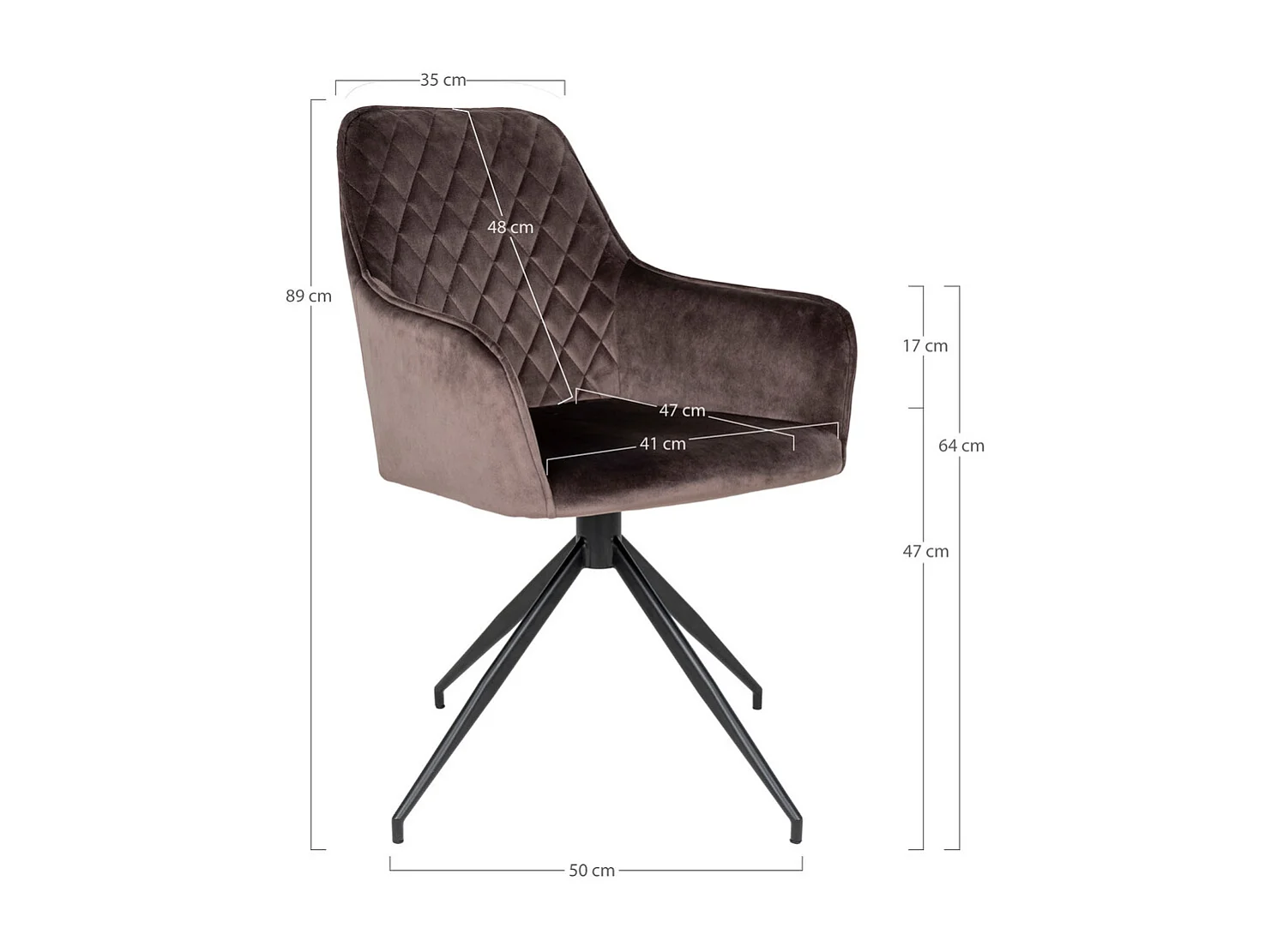 Silla Harbo, Marrón, 62x56x89 cm, Kendra Home