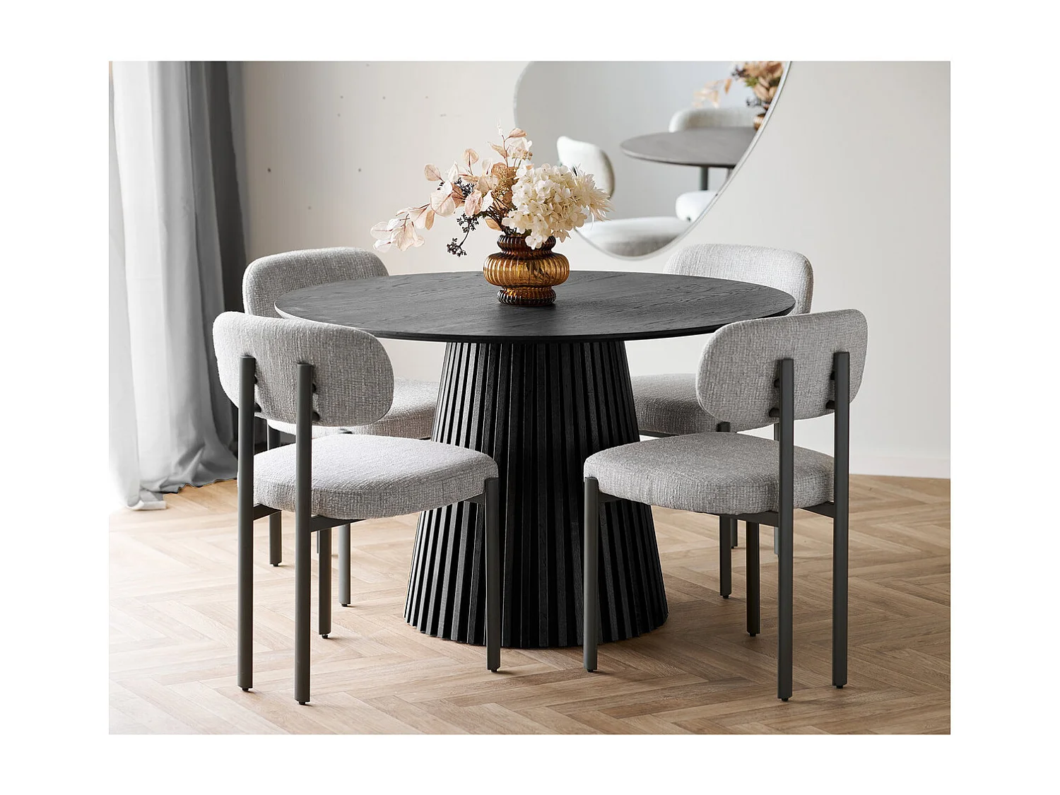 Conjunto de 2 Cadeiras Royan, Cinzento, 53x50x80,5 cm, Kendra Home