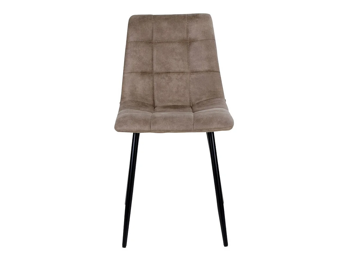 Lot de 2 chaises de salle à manger Middelfart en microfibre marron clair avec pieds noirs