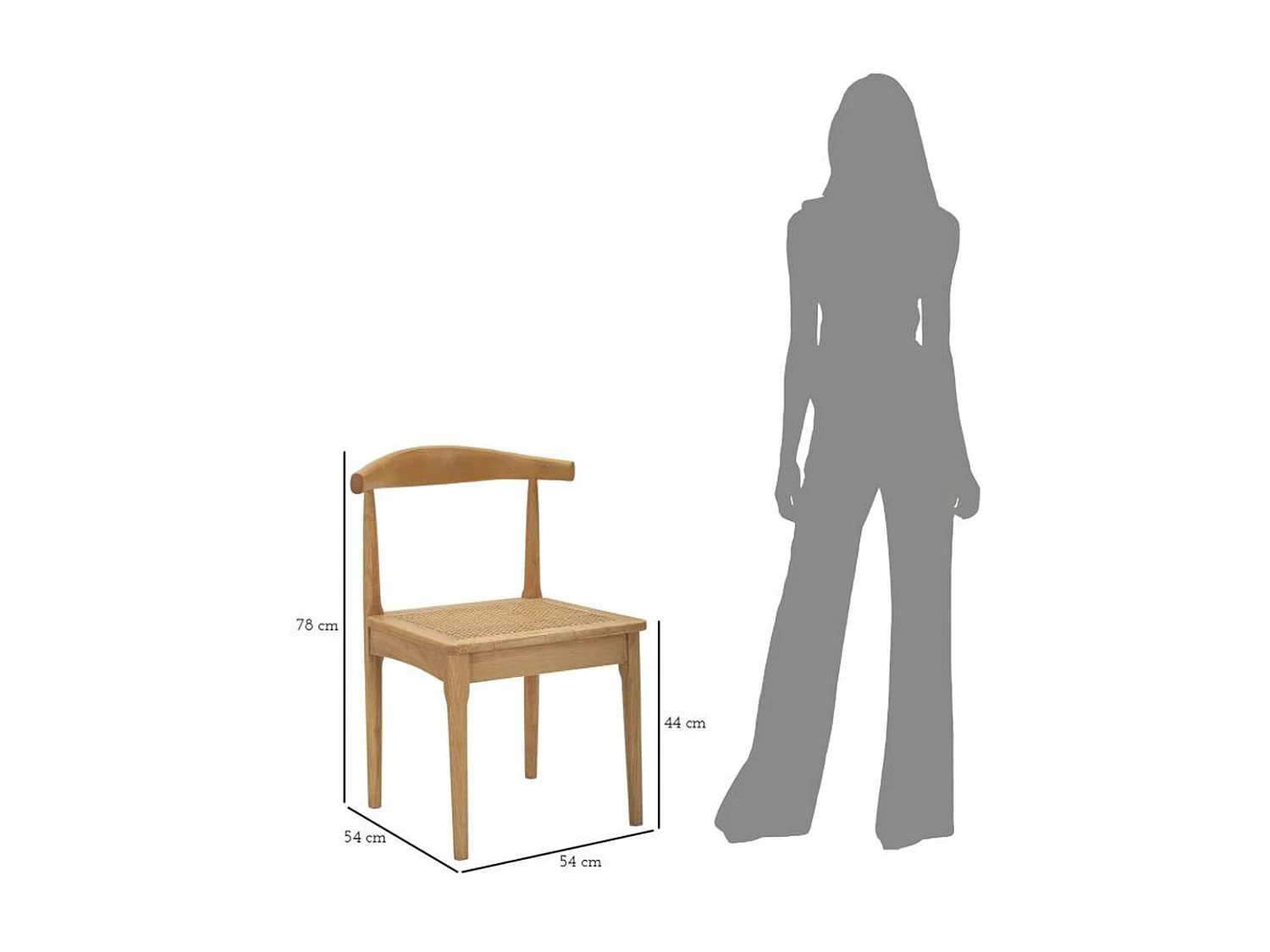 Lot de 2 Chaises Natura 6, Marron, 54x54x70 cm, Kendra Home